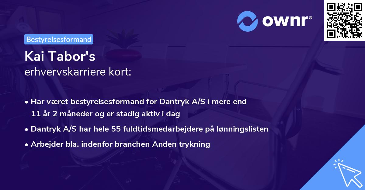 Kai Tabor's erhvervskarriere kort