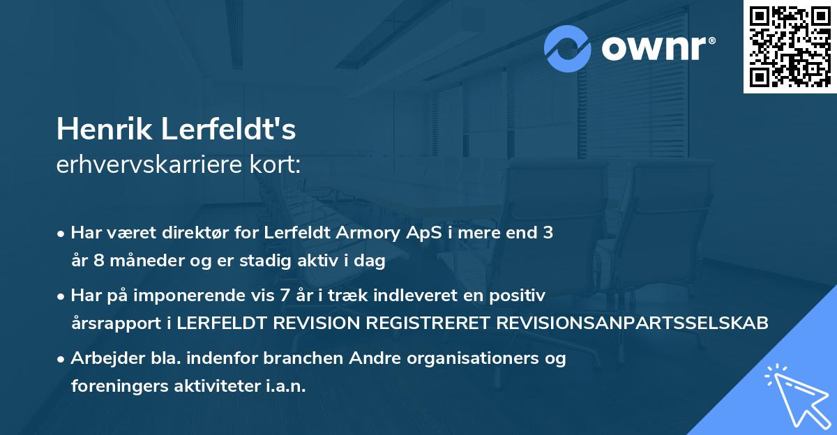Henrik Lerfeldt's erhvervskarriere kort