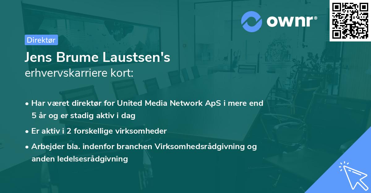 Jens Brume Laustsen's erhvervskarriere kort