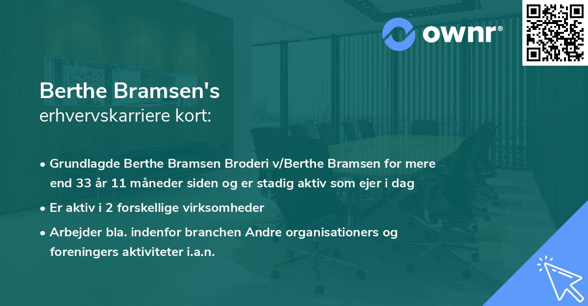 Berthe Bramsen's erhvervskarriere kort