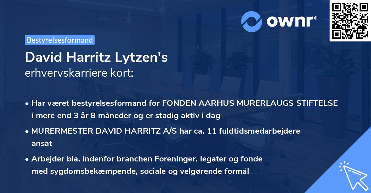 David Harritz Lytzen's erhvervskarriere kort