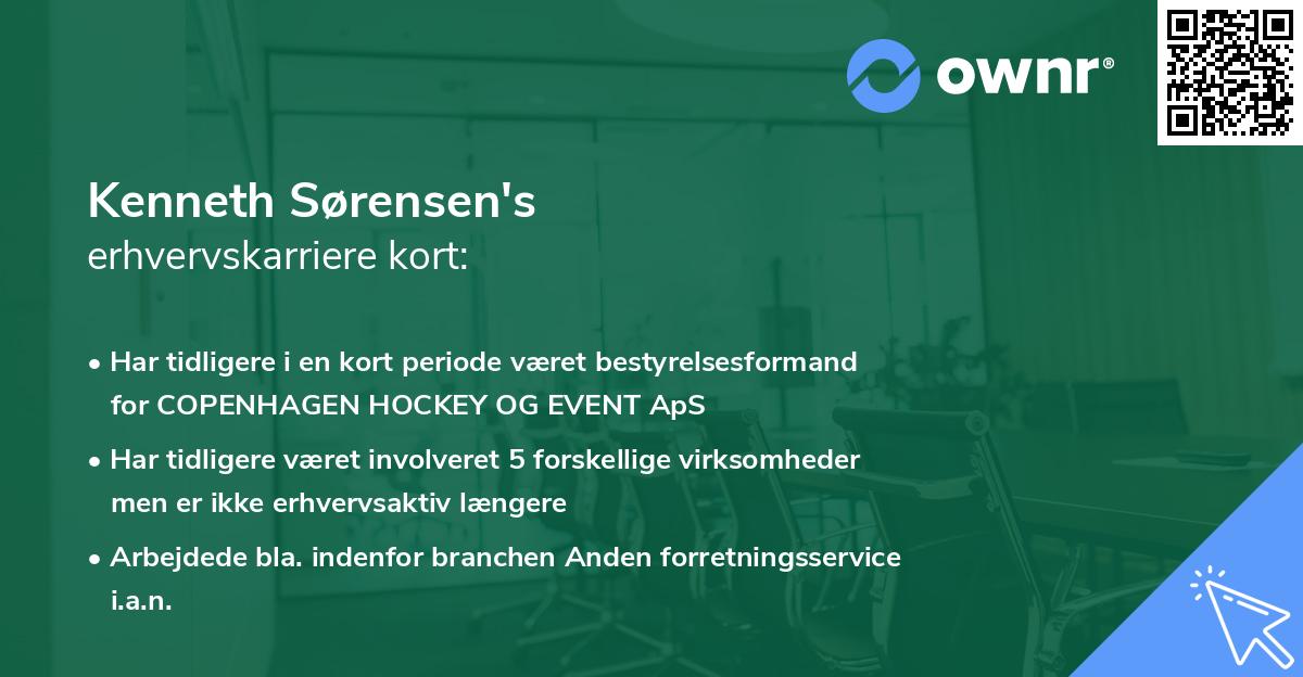 Kenneth Sørensen's erhvervskarriere kort