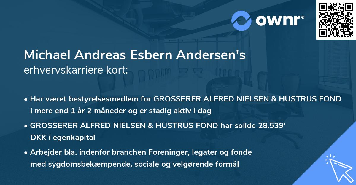 Michael Andreas Esbern Andersen's erhvervskarriere kort