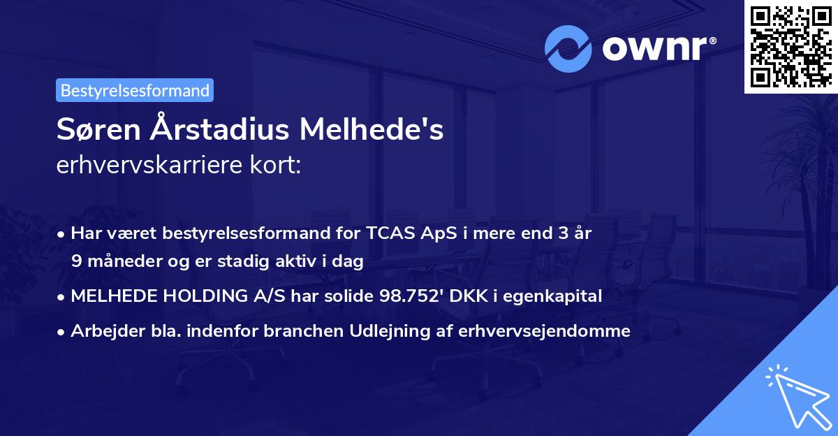 Søren Årstadius Melhede's erhvervskarriere kort