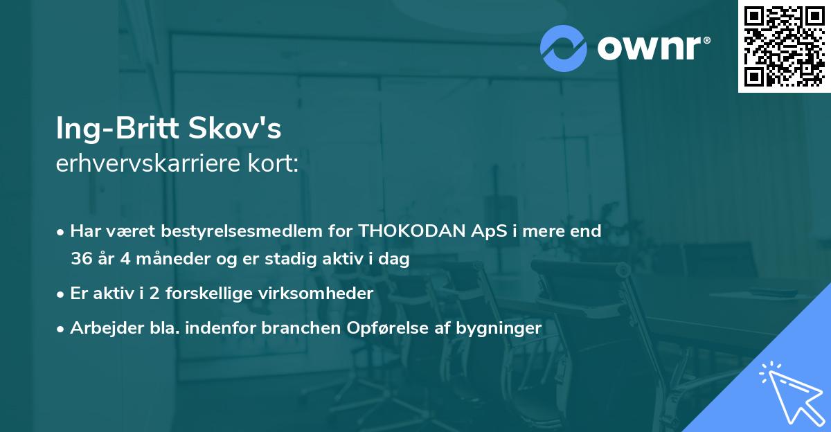 Ing-Britt Skov's erhvervskarriere kort