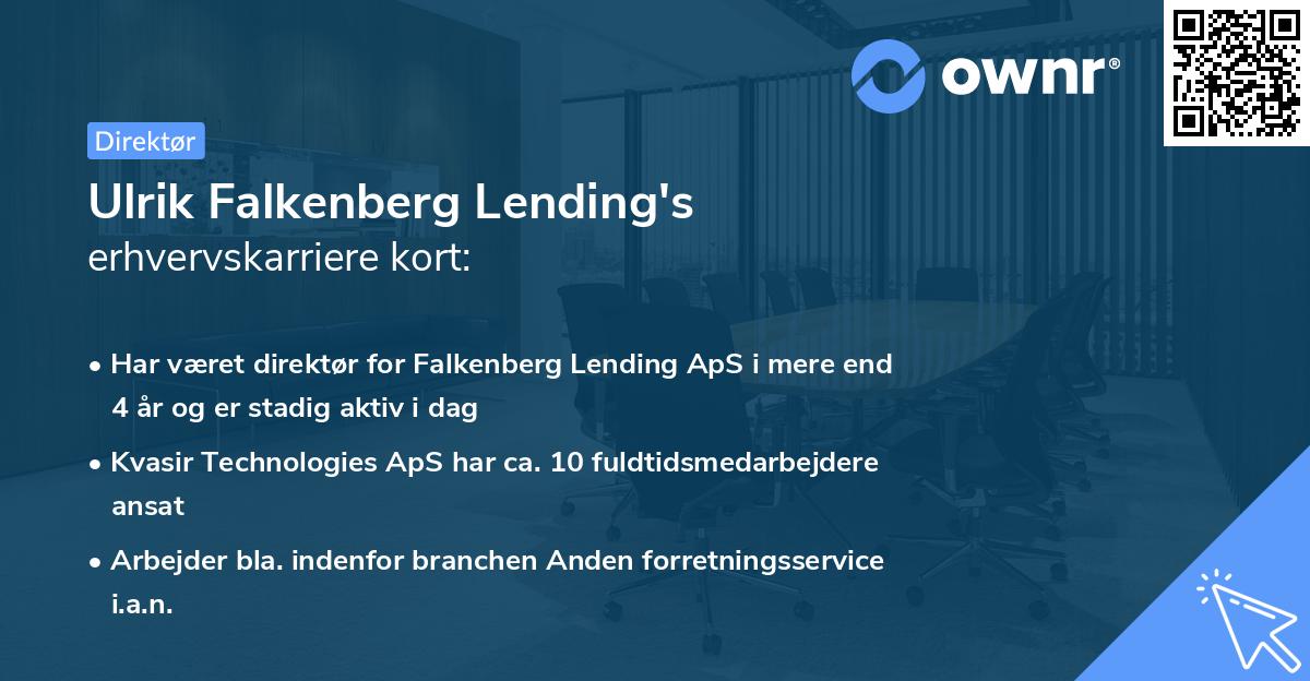 Ulrik Falkenberg Lending's erhvervskarriere kort