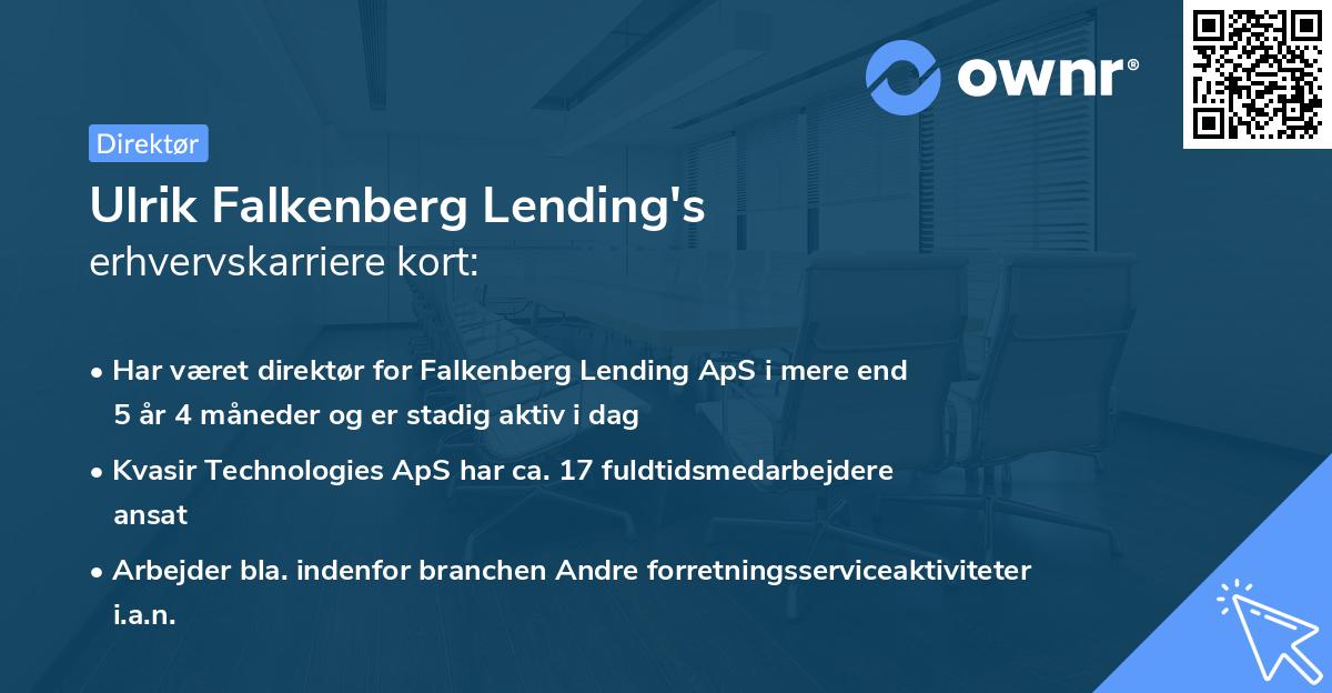 Ulrik Falkenberg Lending's erhvervskarriere kort
