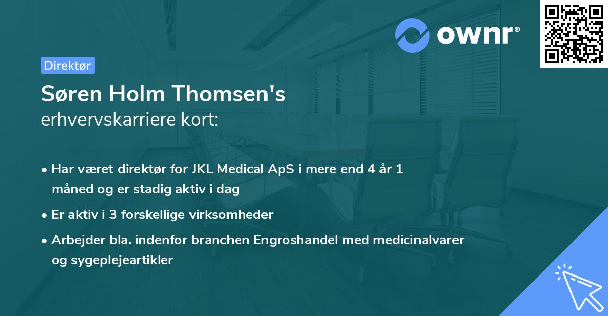 Søren Holm Thomsen's erhvervskarriere kort