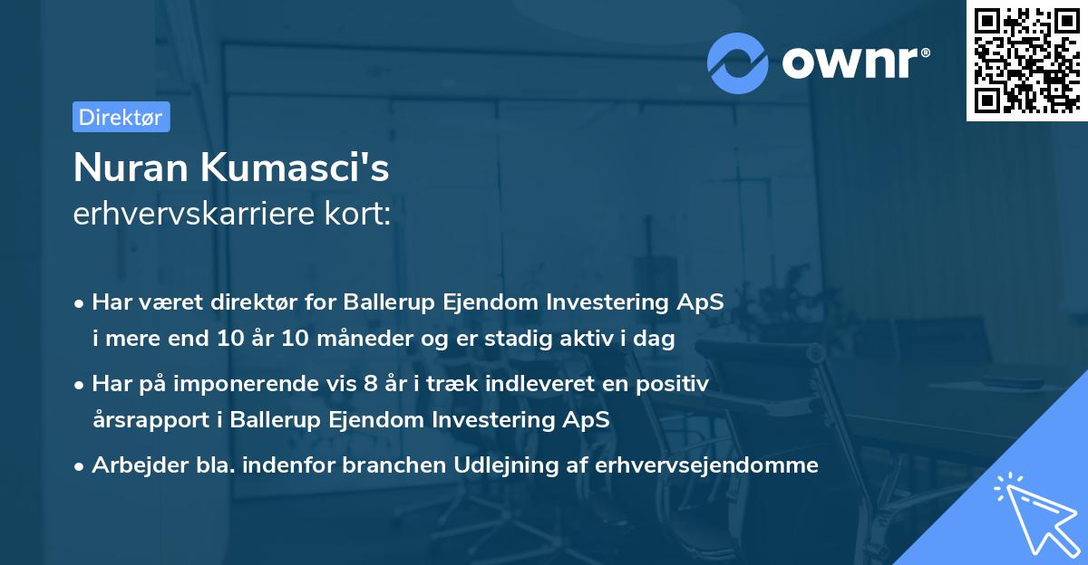Nuran Kumasci's erhvervskarriere kort