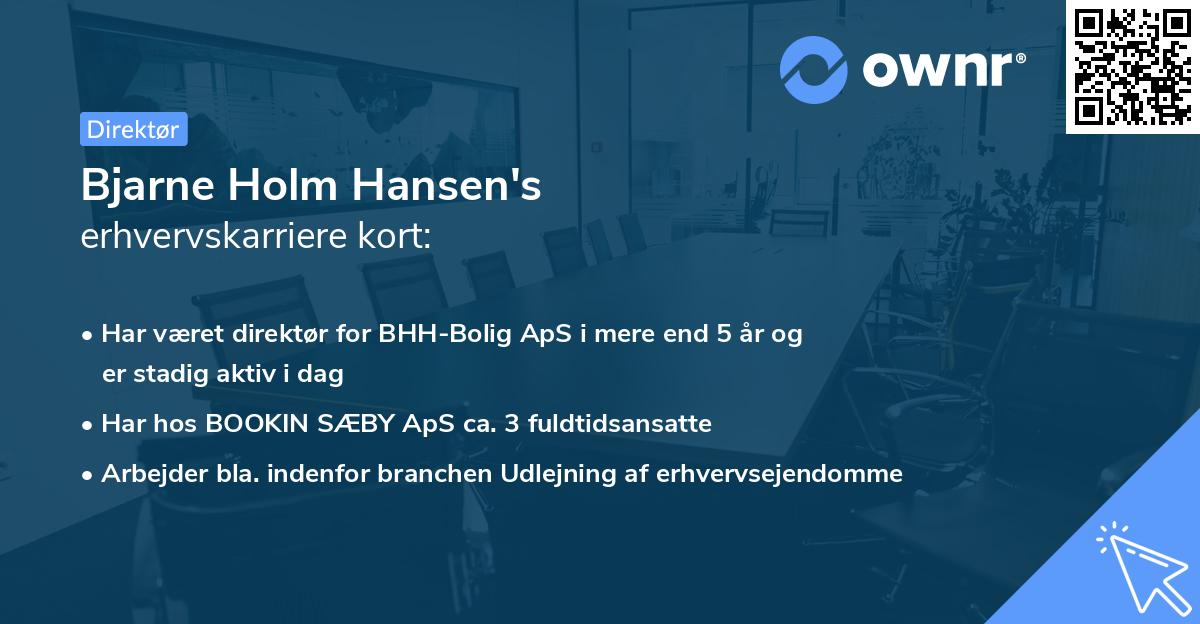 Bjarne Holm Hansen's erhvervskarriere kort