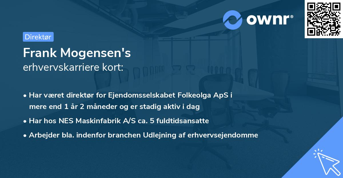 Frank Mogensen's erhvervskarriere kort