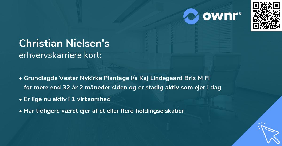 Christian Nielsen's erhvervskarriere kort