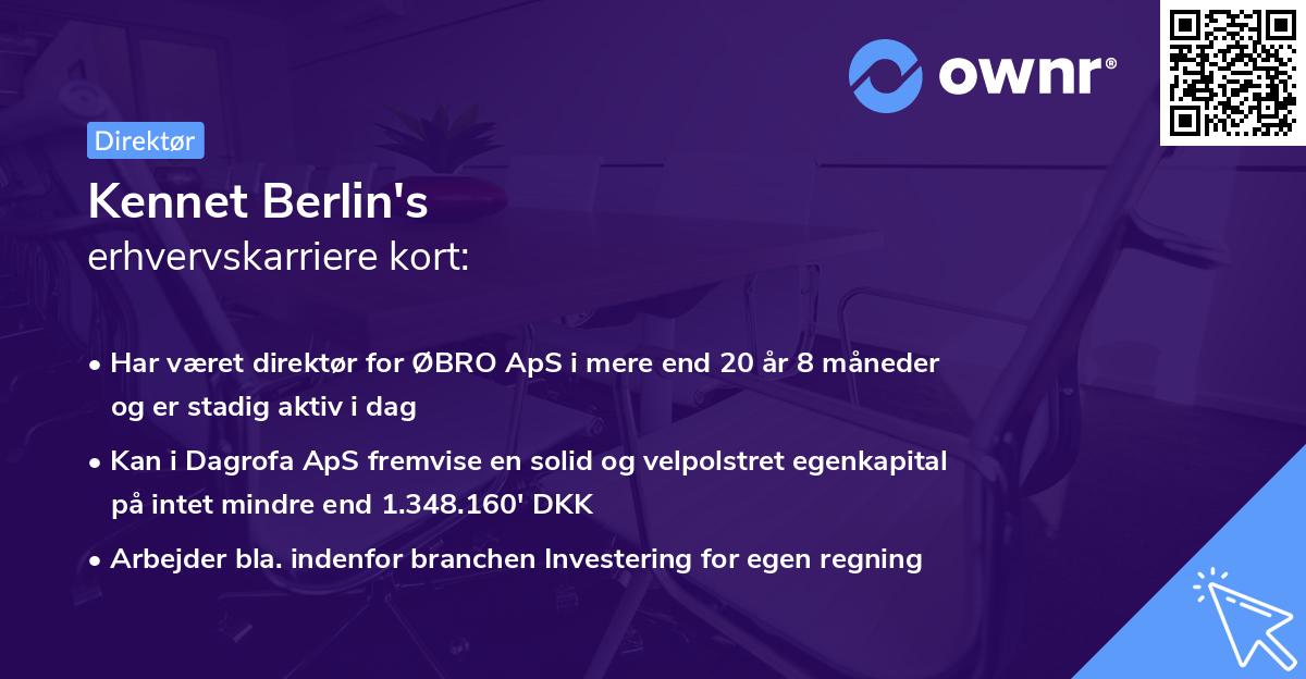 Kennet Berlin's erhvervskarriere kort