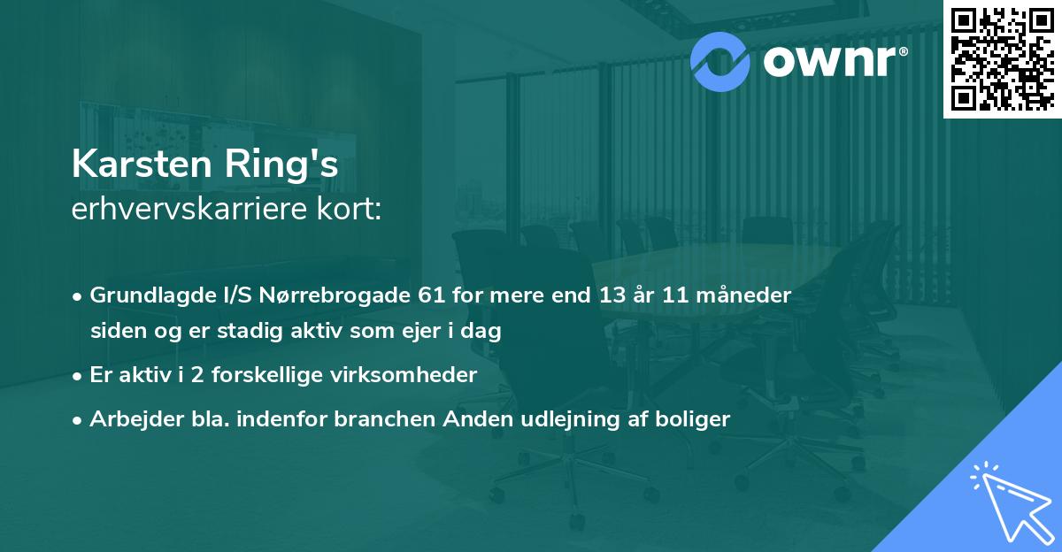 Karsten Ring's erhvervskarriere kort