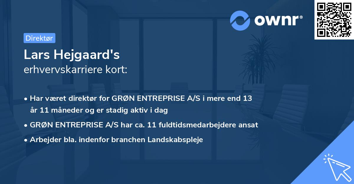 Lars Hejgaard's erhvervskarriere kort