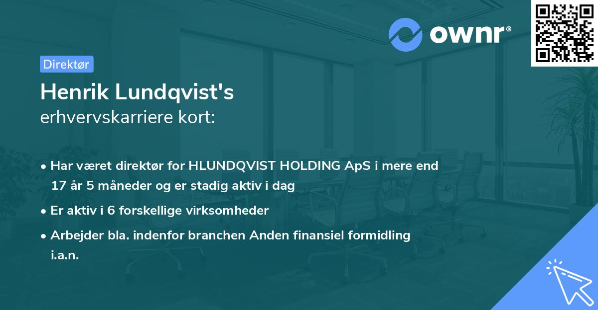 Henrik Lundqvist's erhvervskarriere kort