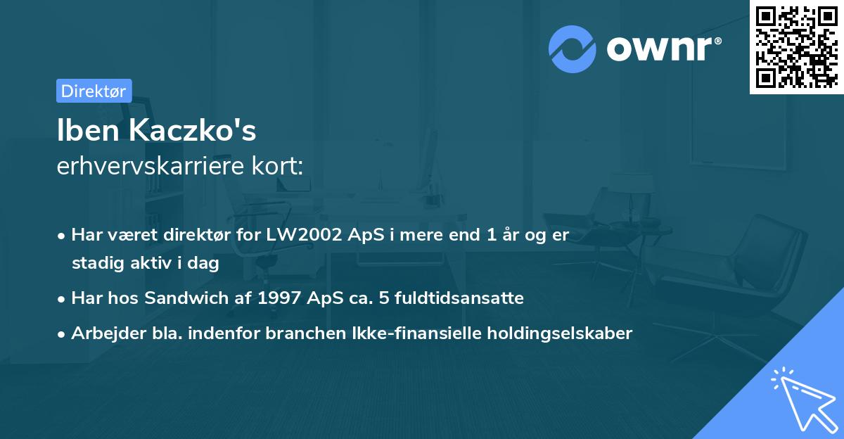 Iben Kaczko's erhvervskarriere kort