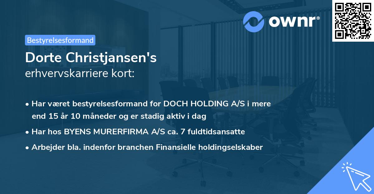 Dorte Christjansen's erhvervskarriere kort