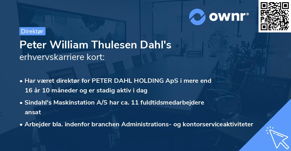 Peter William Thulesen Dahl's erhvervskarriere kort