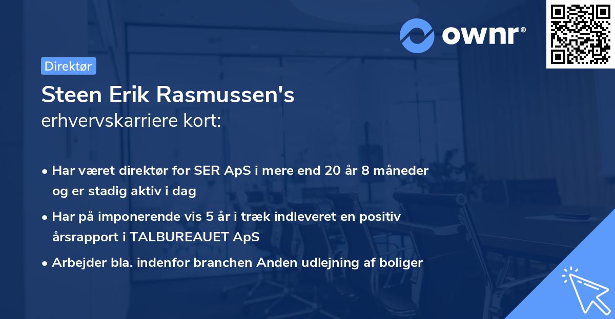 Steen Erik Rasmussen's erhvervskarriere kort