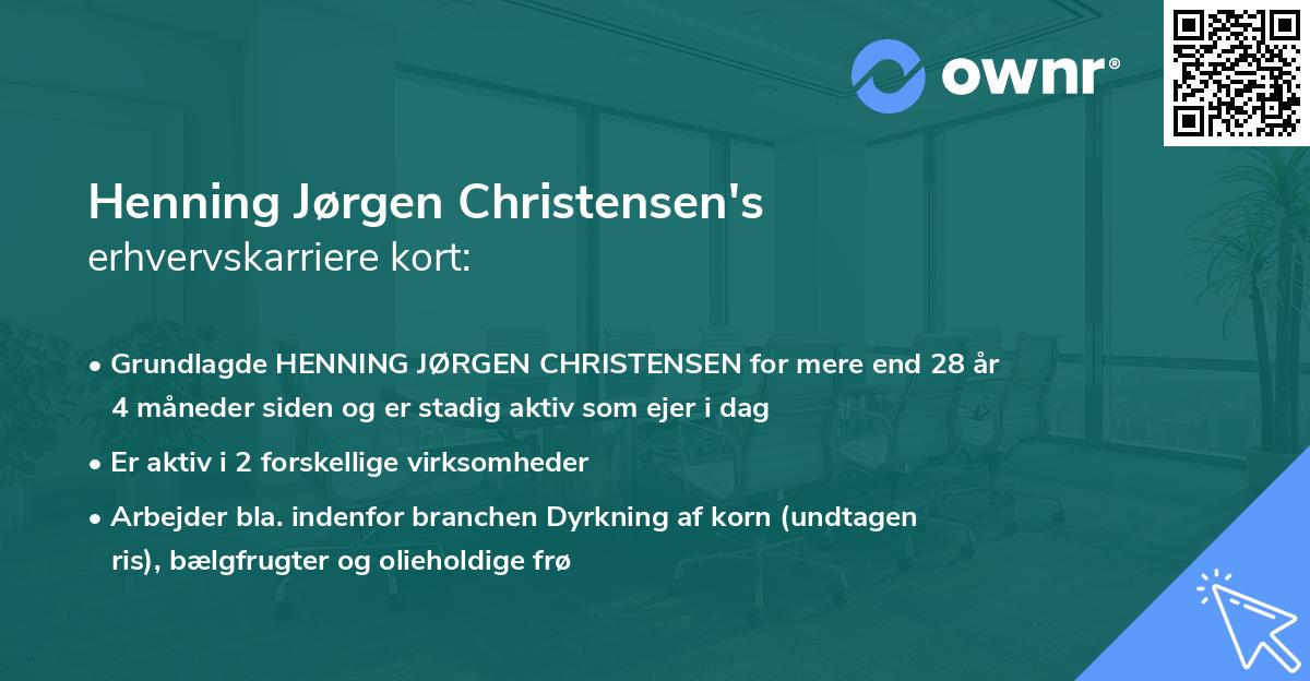 Henning Jørgen Christensen's erhvervskarriere kort