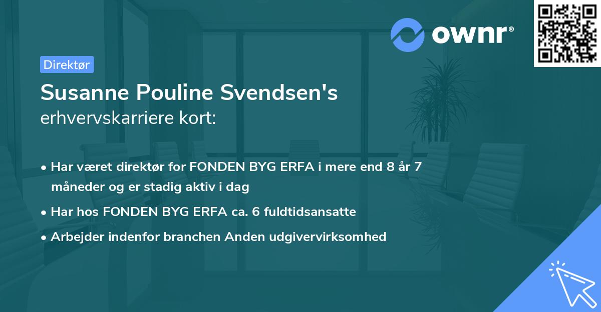 Susanne Pouline Svendsen's erhvervskarriere kort