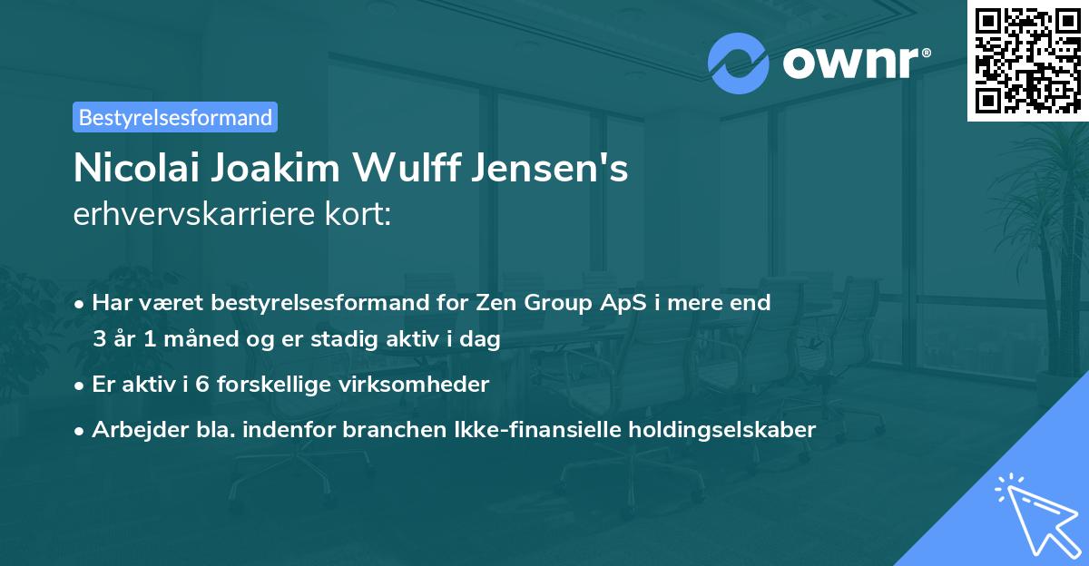 Nicolai Joakim Wulff Jensen's erhvervskarriere kort