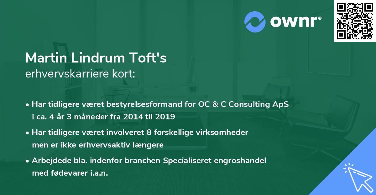 Martin Lindrum Toft's erhvervskarriere kort