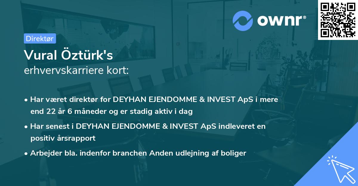 Vural Öztürk's erhvervskarriere kort