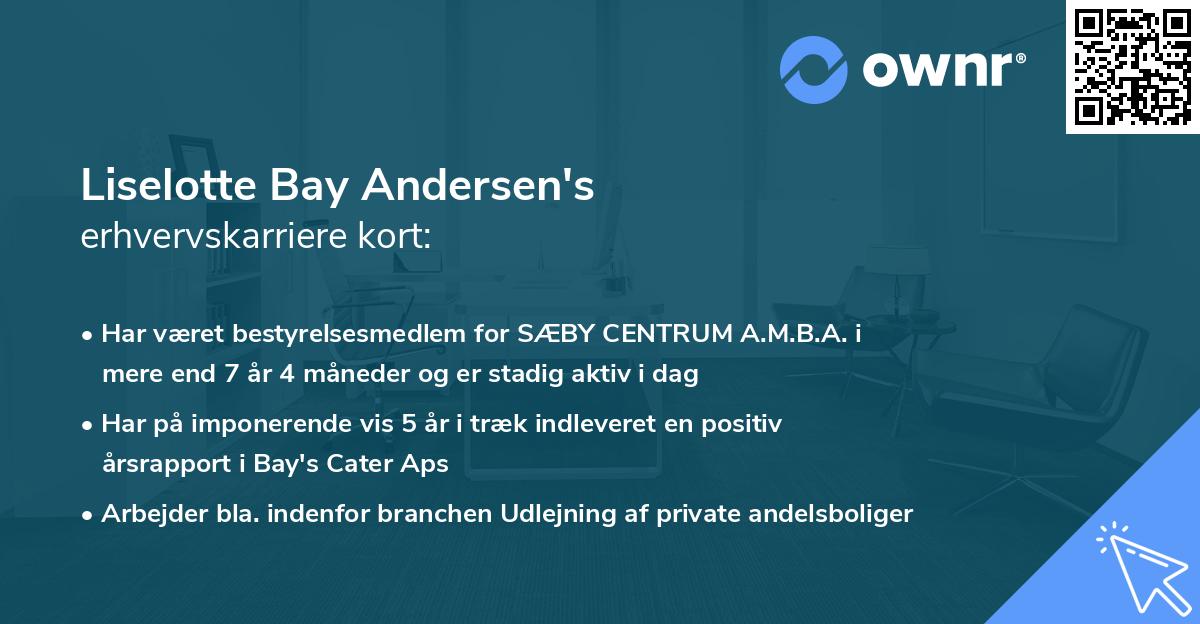 Liselotte Bay Andersen's erhvervskarriere kort