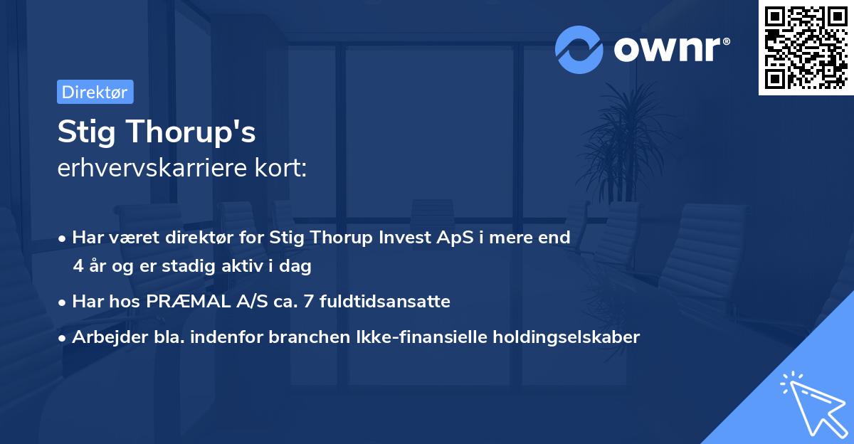 Stig Thorup's erhvervskarriere kort