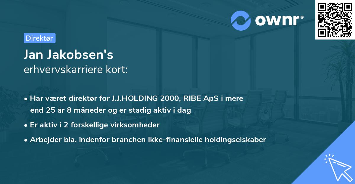 Jan Jakobsen's erhvervskarriere kort