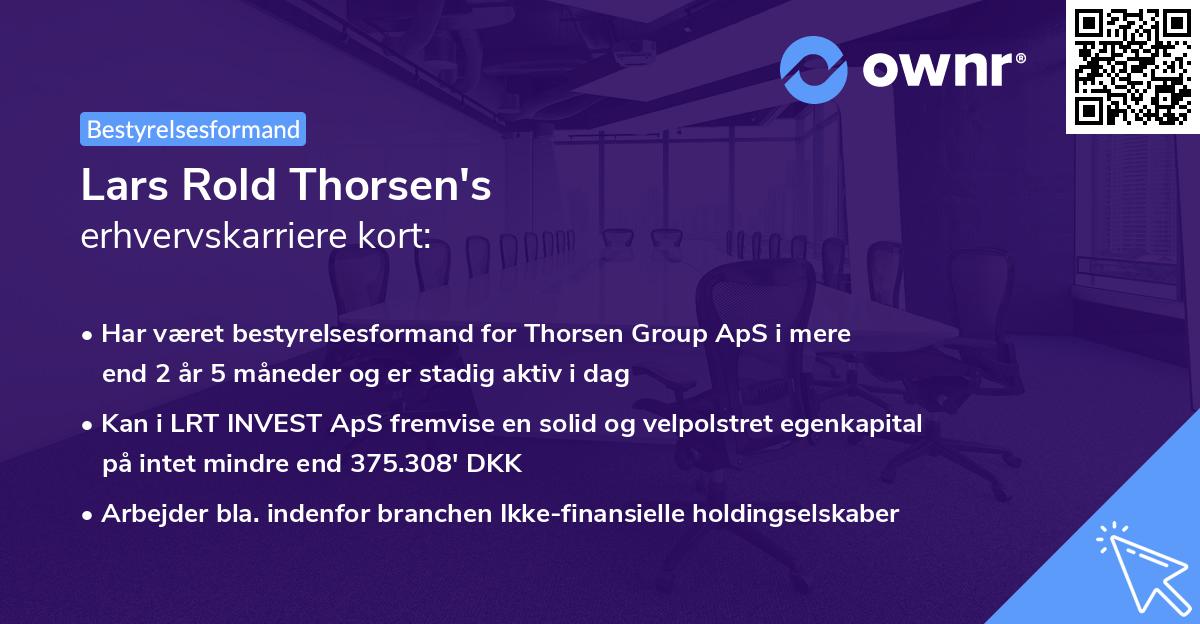 Lars Rold Thorsen's erhvervskarriere kort