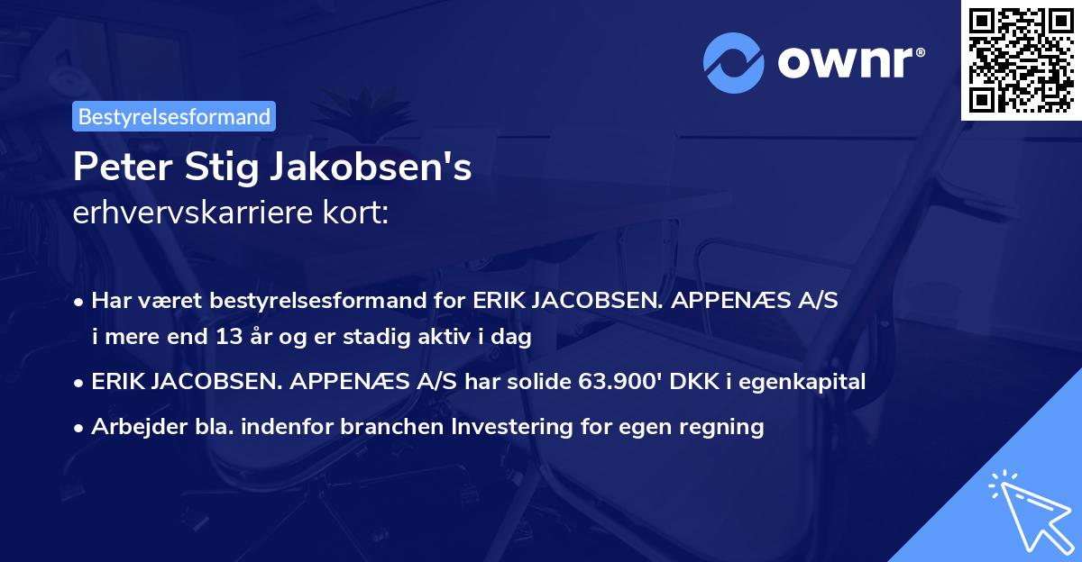Peter Stig Jakobsen's erhvervskarriere kort