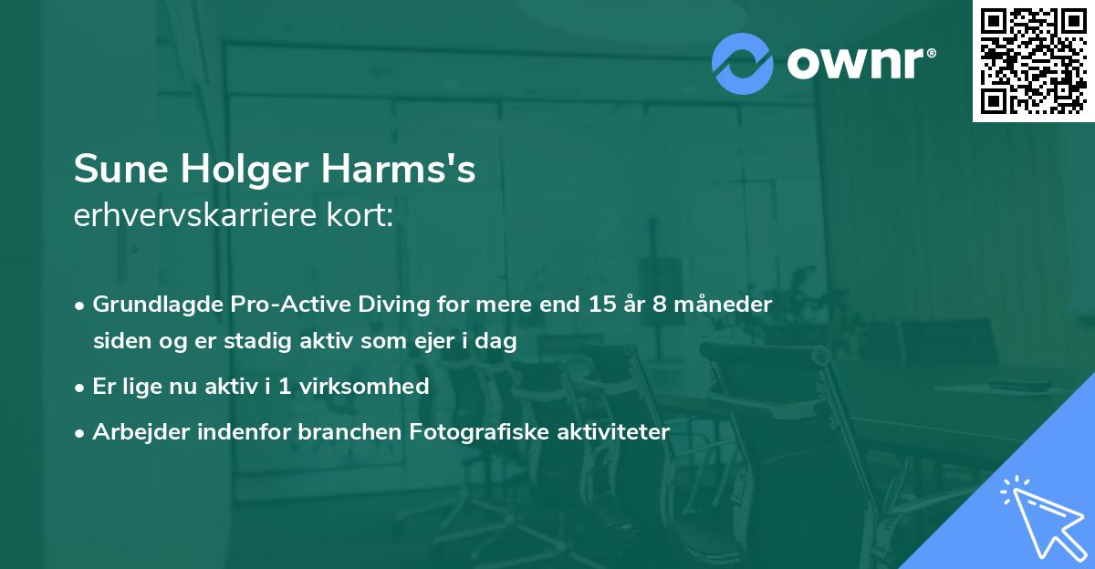 Sune Holger Harms's erhvervskarriere kort