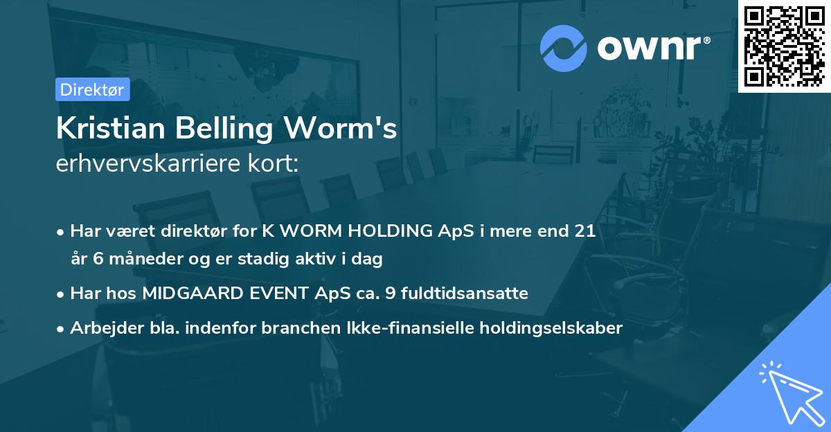 Kristian Belling Worm's erhvervskarriere kort