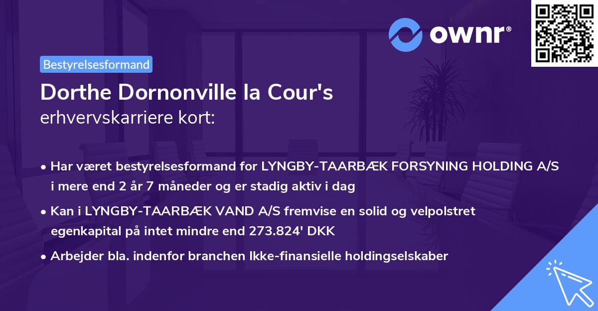 Dorthe Dornonville la Cour's erhvervskarriere kort