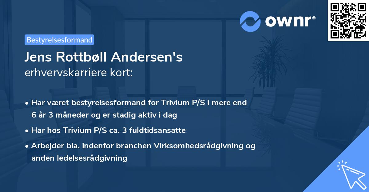 Jens Rottbøll Andersen's erhvervskarriere kort