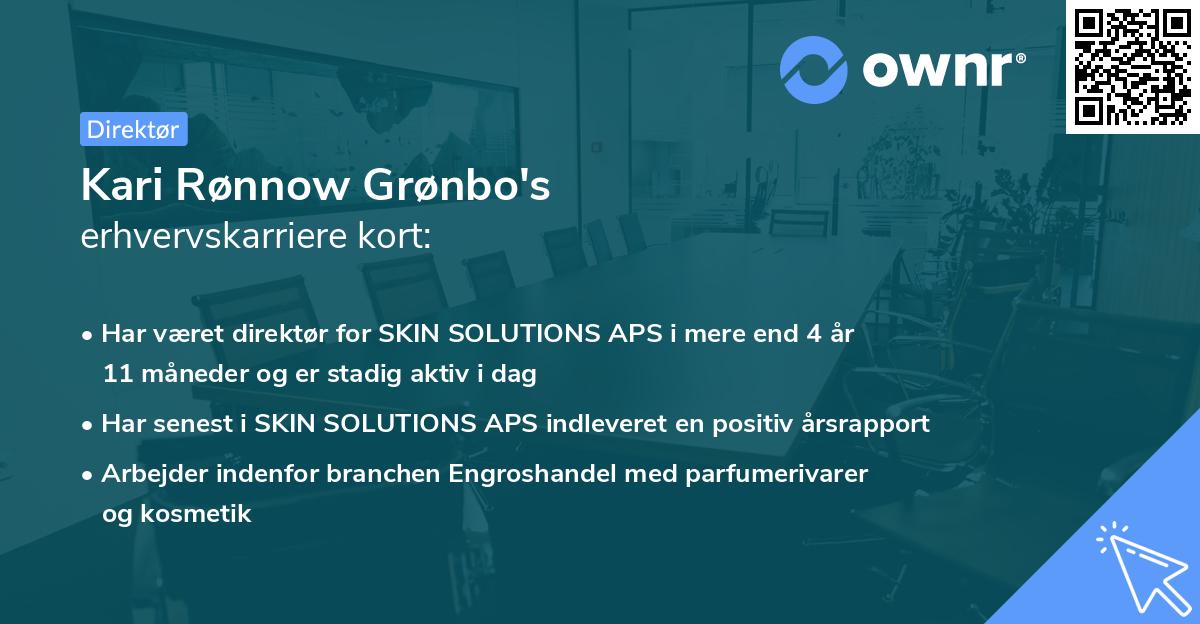 Kari Rønnow Grønbo's erhvervskarriere kort