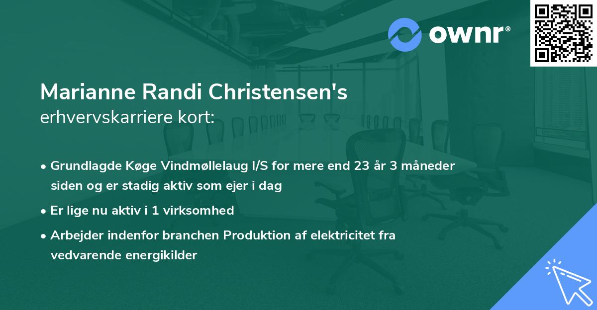 Marianne Randi Christensen's erhvervskarriere kort