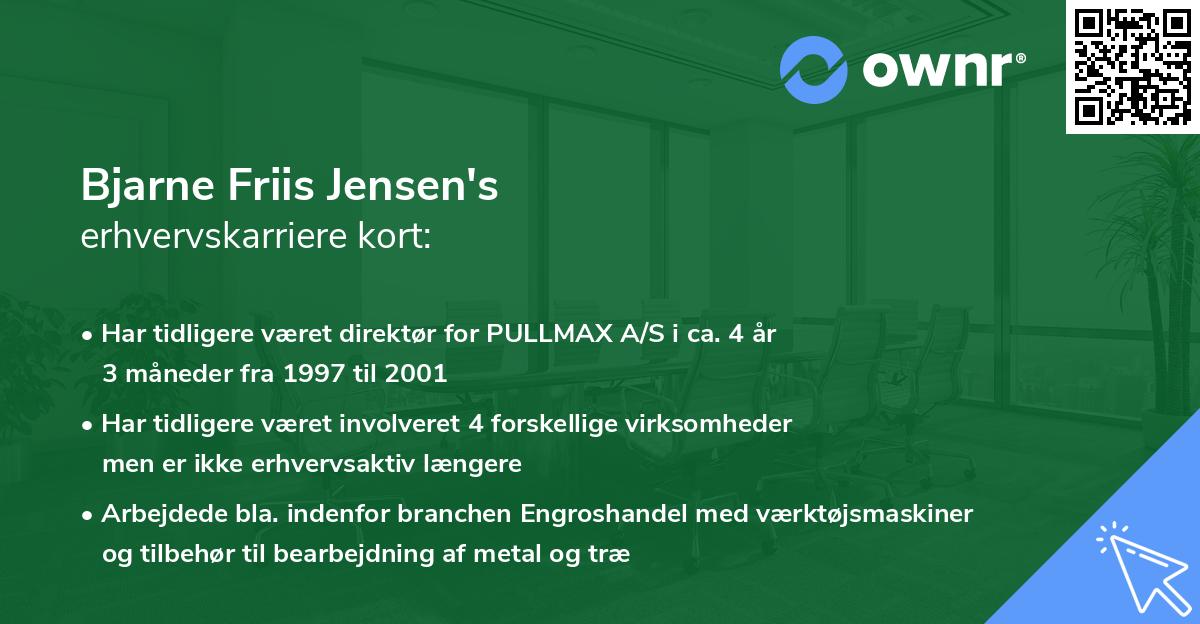 Bjarne Friis Jensen's erhvervskarriere kort