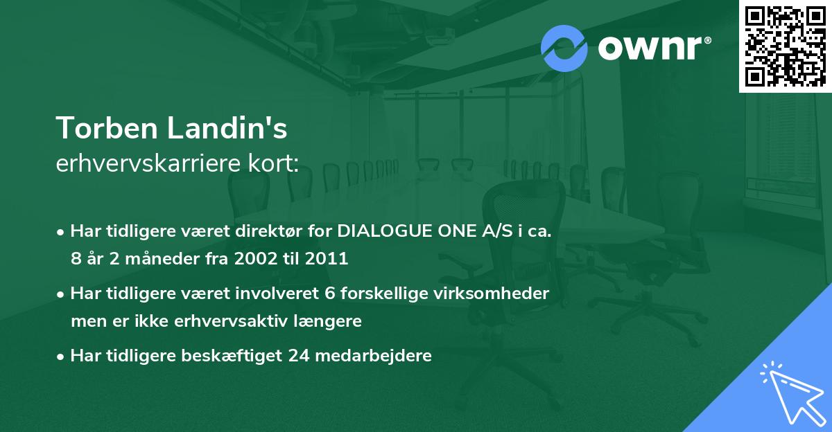 Torben Landin's erhvervskarriere kort