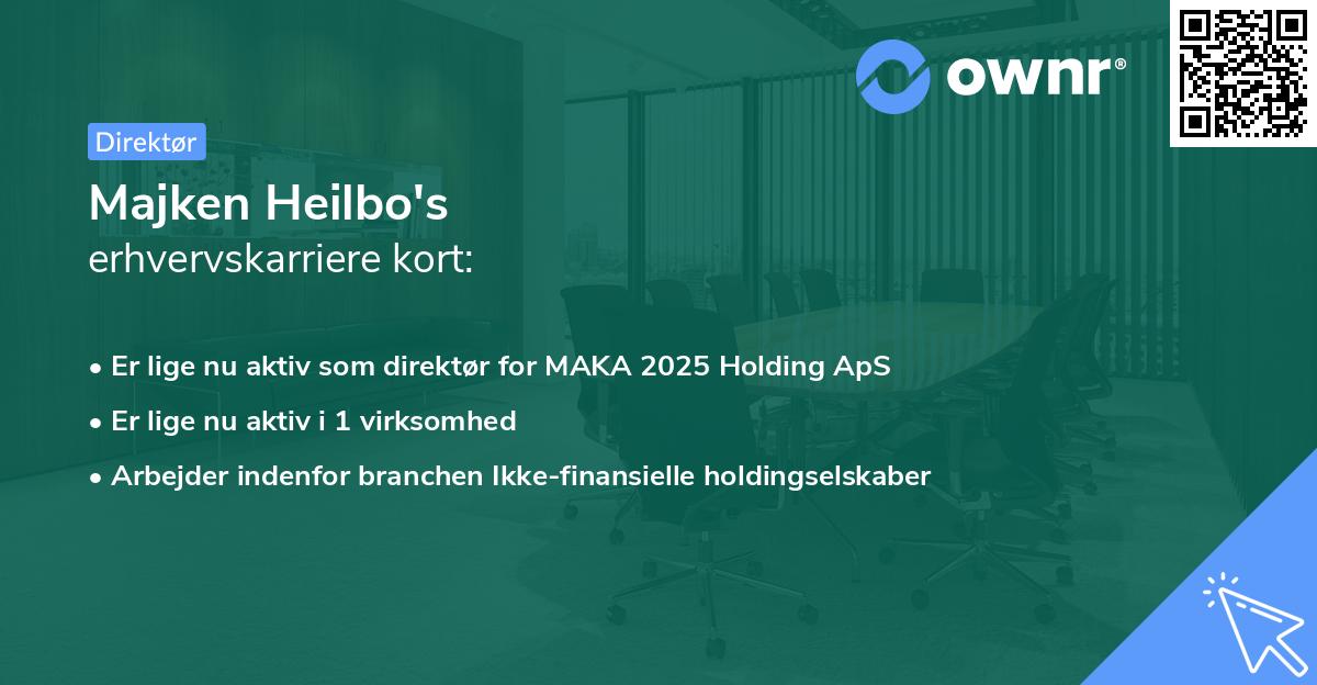 Majken Heilbo's erhvervskarriere kort