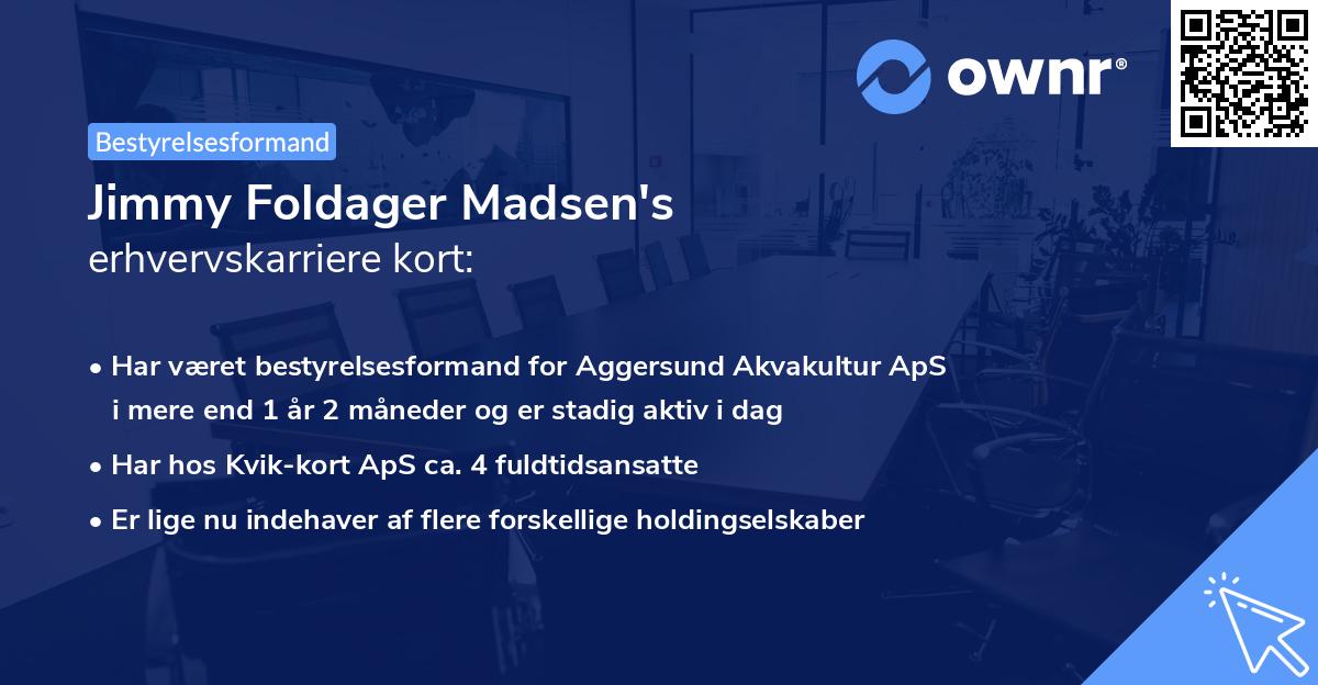 Jimmy Foldager Madsen's erhvervskarriere kort