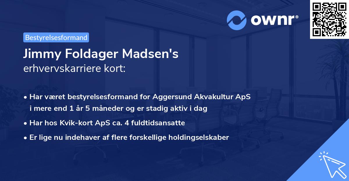 Jimmy Foldager Madsen's erhvervskarriere kort