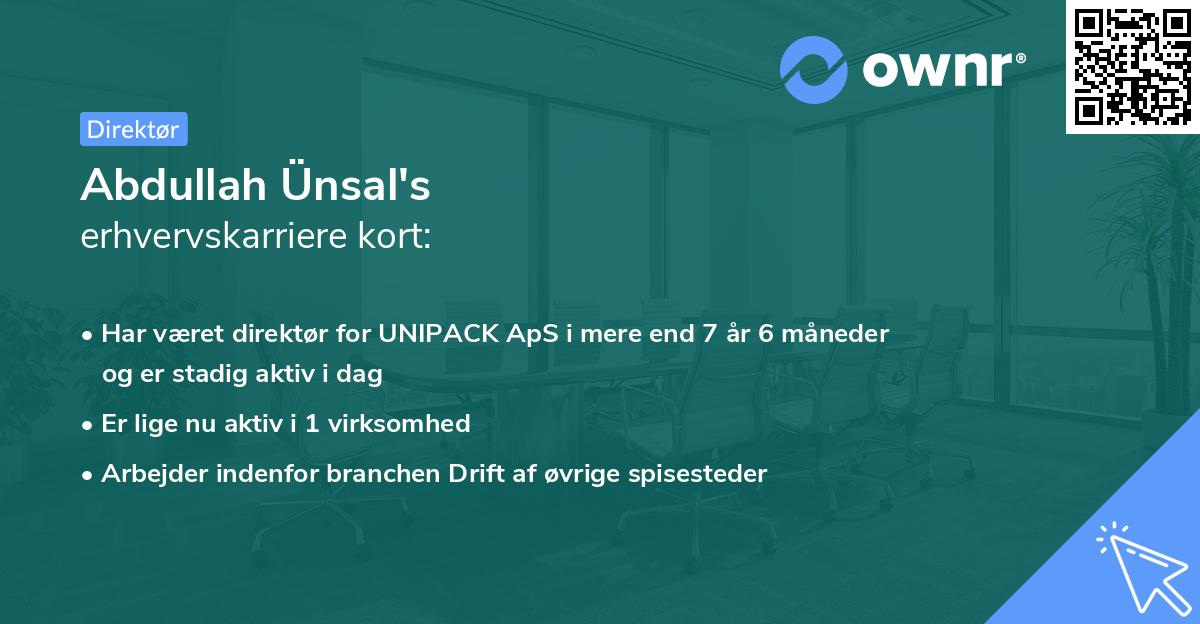 Abdullah Ünsal's erhvervskarriere kort