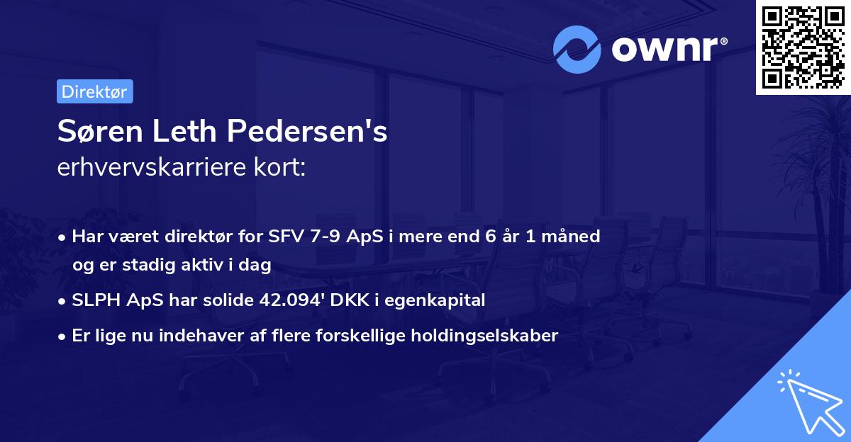 Søren Leth Pedersen's erhvervskarriere kort