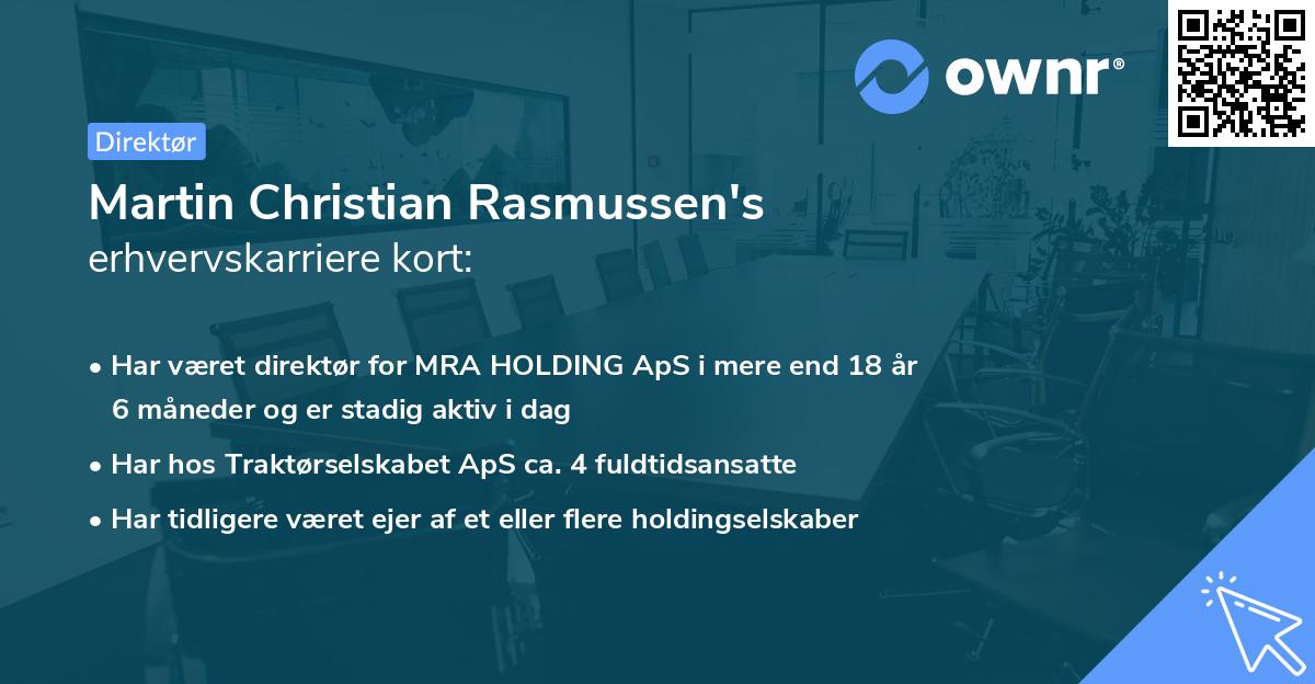 Martin Christian Rasmussen's erhvervskarriere kort