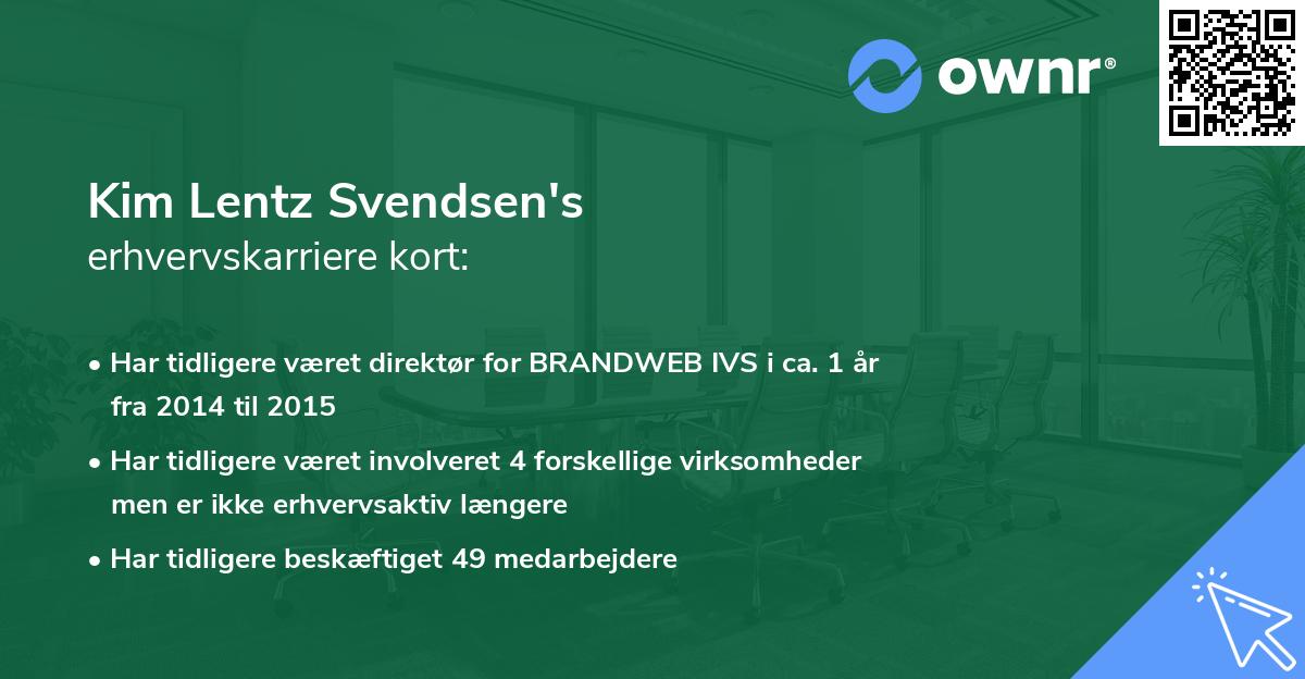 Kim Lentz Svendsen's erhvervskarriere kort