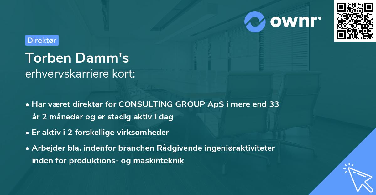 Torben Damm's erhvervskarriere kort